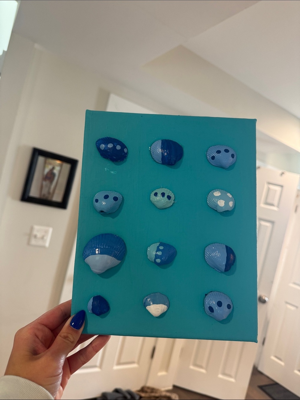 Coastal Blue Seashell Wall Art Canvas - Brand: